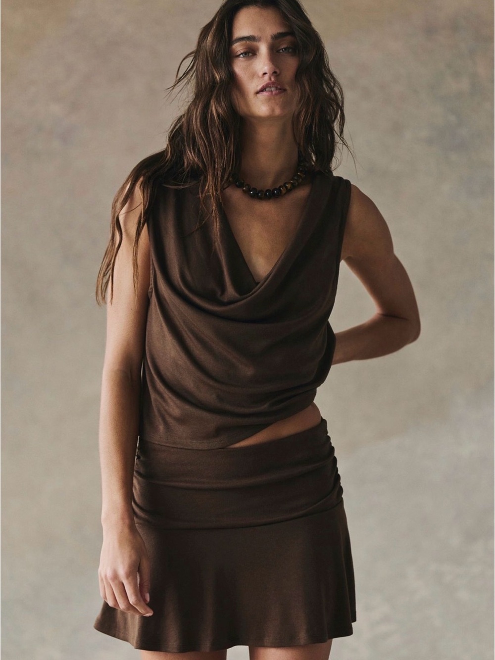 Free People Good Feels Tank Top- small, brown